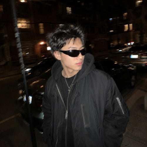 Okulary AFTERSET CORE na twarz, czarne oprawki i soczewki, nowoczesny design, stylowe okulary marki AFTERSET.