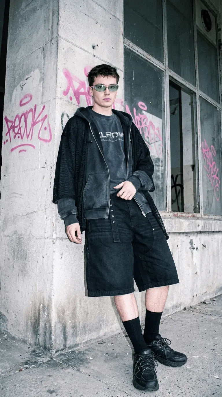 Okulary AFTERSET CORE z czarnymi oprawkami i przezroczystymi szkłami, nowoczesny design, widoczne szczegóły oprawki